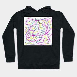 Random colorful lines in greens purple blue and yellow Hoodie